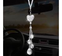 Cobee Heart Diamond Car Hanging Bling Pendant, Crystal Car Rear View Mirror Charms, Lucky Decor Ornament, Women's Gift for Mother’s Day, Thanksgiving, Christmas