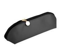 Cobee Large Travel Makeup Brush Holder, Portable PU Makeup Brush Organizer Zipper Anti Fall Out Tools Organizer Travel Case Cosmetic Pouch Bag for Travel Home Office (Black)