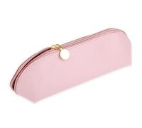 COBEE Large Travel Makeup Brush Holder, Portable PU Organizer Zipper Anti Fall Out Tools Case Cosmetic Pouch Bag for Home Office(Rose Pink), 24.5*7*6.5cm/9.64*2.75*2.55in