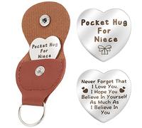 Cobee Love Heart Pocket Hug Token, Long Distance Relationship Gifts Thinking of You Present Gifts Relationship Keepsake Little Pocket Hug Isolation Gifts for Family Friends(Niece)