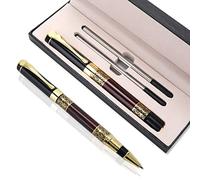 Cobee Luxury Ballpoint Pen, 1.0mm Business Metal Ball Point Pen with 2 Refills Black Ink Pen Smooth Writing Rollerball Pen Fancy Ballpoint Pen Gift for Men Women Signature Executive(Red)