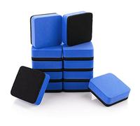 cobee Mini Dry Erase Erasers, 12pcs Magnetic Whiteboard Eraser with Thick Felt Pad, Dry Erasers Chalkboard Cleaner Wiper for Cleaning Drywipe Boards Suitable for Classroom School Office(Dark Blue)