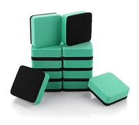 cobee Mini Dry Erase Erasers, 12pcs Magnetic Whiteboard Eraser with Thick Felt Pad, Dry Erasers Chalkboard Cleaner Wiper for Cleaning Drywipe Boards Suitable for Classroom School Office Suppies(Green)