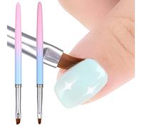 cobee Nail Art Clean Up Brushes - 2PCS Nail Painting Brushes (Round, Angled) for Manicure Mistake Cleaning