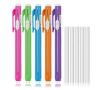cobee Pen-Style Eraser Set, 5 Retractable Click Eraser Pen Shells with 5 Erasers, Mechanical Pencil, Bar Erasers for Teacher Artist Painting Writing Home Office Supplies