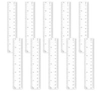 cobee Plastic Clear Rulers, 10 Pcs 6 Inch Transparent Straight Ruler with Inches/Centimeters Mini Shatterproof Rulers Measuring Tool for Kids Students School Classroom Office Supplies