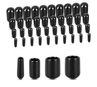 Cobee Rubber End Caps - 40pcs Round Flexible Vinyl Screw Protectors and Bolt Covers - Black 3mm 6mm 9mm 12mm Thread Protectors