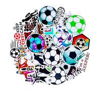cobee Soccer Stickers, 50 Pieces Sport Football Decals Waterproof Water Bottles Stickers Soccer Vinyl Stickers Soccer Gifts for Teen Aesthetic Trendy Sticker for Scrapbooking Laptop Computer Phone