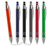 Cobee Stylus Tip Ballpoint Pens, 6 Pieces 1.0mm Retractable Medium Point Smooth Writing Pen Black Ink Metal Stylus Nice Pen for Touch Screens