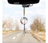 Cobee Tree of Life Hanging Ornament for Car Rear View Mirror, 7 Chakra Stone Healing Crystal Stone Pendant Car Interior Accessories Reiki Good Luck Meditation Decoration for Window Home(Rainbow Color)