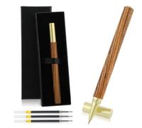 cobee Vintage Wooden Ballpoint Pens, Handcrafted Wood Rollerball Pen with 2 0.5mm Black Ink Refills and Gift Box Luxury Fine Point Sign Pen for Journaling Business Office Gift(B)