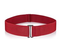 Cobee Women Invisible Belts, Women Stretch Belt Adjustable Elastic Belt with Flat Buckle No Show Waist Belts for Jeans Pants Dresses (Red)