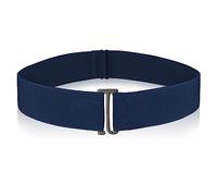 Cobee Women Invisible Belts, Women Stretch Belt Adjustable Elastic Belt with Flat Buckle No Show Waist Belts for Jeans Pants Dresses (Dark Blue)