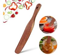cobee Wood Skinny Spurtle, Teak Wooden Spurtle for Sourdough Starter, Spreading, Baking, Mixing Spoon Stirring Stick Reaching Bottom of Jar Scraper Kitchen Utensils for Cooking Bread Dough Whisk