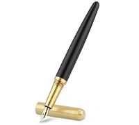 Cobee® Wooden Fountain Pens, Handcrafted Wood Fountain Pen Vintage Luxury Pen 0.5mm Fine Point Pen Business Pen Smooth Writing for Journaling Calligraphy Gift Supplies (Black)