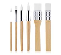 cobee Wooden Paint Brush Set, 6 Pieces Paintbrushes for Acrylic Painting Painting Brushes Kit Artist Paintbrushes for Oil Watercolor Canvas Boards Rock Body Face Nail Art, DIY Arts Crafts Supplies