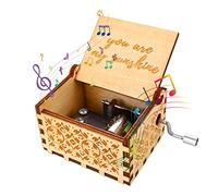 Cobee You Are My Sunshine Hand Crank Music Boxes, Wood Music Boxes Mini Classic Vintage Wooden Music Box, Meaningful Gift for Mother's Day Wedding Birthday Anniversary Men Women