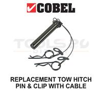COBEL Replacement Pin & Clip With Cable For Dual Hitch Road 50MM Tow Ball 25MM X 142MM