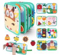 Cobelae Montessori Farm Activity Book for Toddlers 1-3 Years Old Toddlers, Silent Felt Book with Built-in Storage, Travel Toy for 1 Year Old, Learning Activities