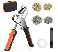 Cobenga 10mm Eyelet Punch Kit with 300pcs Eyelets, Professional Magnetic Grommets Eyelets Set, Grommet Press Hole Punch Plier, Banner Eyelet Maker Machine for Fabrics, Tarpaulin Eyelet Kit, Sun Sails