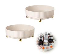 Cobenga 2 Pcs Lazy Susan Turntable Organizer, 360° Rotating Storage Tray, Makeup Perfume Organizer, 8.7 inch Rotating Turnable Cabinet Organizer for Makeup Cosmetics, Countertop Table Pantry Bathroom