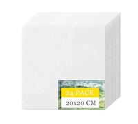 Cobenga 24 Pcs Canvases for Painting, 8 x 8 Inch Small Painting Canvas Panels, 100% Cotton Blank White Canvas Boards, Small Stretched Canvas Art Panels for Oil, Acrylic & Watercolor Paint