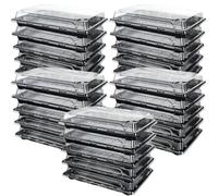 Cobenga 25 Pcs Sandwich Platter Trays With lids, Reusable Small Plastic Buffets Catering Trays, Durable Buffet Catering Food Sandwich Trays for Meal Prep, Cakes, Treats and Sandwiches