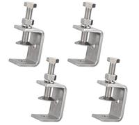 Cobenga 4 Pcs Stainless Steel Small C Clamp Set, 25-42 mm Heavy Duty Metal C-clamp, Woodworking U Clamp Set Tiger Clamp Tools with Stable Wide Jaw Opening & Protective Pads for Welding/Carpenter