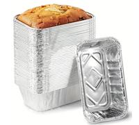 Cobenga Lot de 125 moules jetables en Aluminium de 20 x 10 cm, mini moules à Pain, récipients alimentaires jetables Pour la cuisson, la Cuisine, le chauffage et les plats à emporter