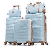 Cobens Luggage Sets 5 Piece Durable Suitcase Set with Spinner Wheels, Hard Shell Carry on Luggage with TSA Lock, Large Checked Travel Suitcases for Men and Women, LightBlue, 5 Piece Sets (20/24/28/DB