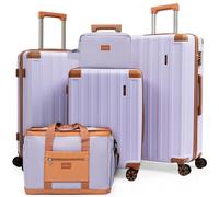 Cobens Luggage Sets 5 Piece，Suitcase with Spinner Wheels，ABS Hard Case Luggage，with TSA Lock Durable Travel Luggage，large capacity carry on luggage (20/24/28inch), Purple, 5 Piece Sets (20/24/28/DB/TB