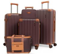Cobens Luggage Sets 5 Piece，Suitcase with Spinner Wheels，ABS Hard Case Luggage，with TSA Lock Durable Travel Luggage，large capacity carry on luggage (20/24/28inch), Red, 5 Piece Sets (20/24/28/DB/TB