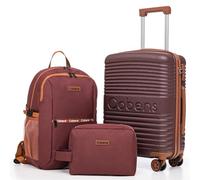 Cobens Luggage Sets 5 Piece, Suitcases with Wheels,ABS Hard Case Luggage with TSA Lock Spinner Wheels,Carry On Luggage Set, Burgundy, 3 Piece Sets (20/BP/TB)