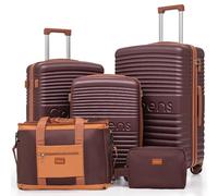 Cobens Luggage Sets 5 Piece, Suitcases with Wheels,ABS Hard Case Luggage with TSA Lock Spinner Wheels,Carry On Luggage Set, Burgundy, 5 Piece Sets (20/24/28/DB/TB)