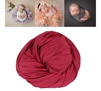 Coberllus Newborn Photography Props Baby Photography Props Stretch Wrinkle-Free Wrap Blanket for Boys Girls Photo Shoot Prop, Red, Medium