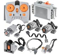 Cobers 9Pcs Power-Function Kits Set Compatible with Major Brand Technic-Parts Motor-Set IR Receiver Adjustable Speed Remote-Control AA Battery Box Switch Light Extension Wire