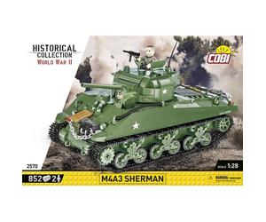 COBI-2570 WWII M4A3 Sherman Model Tank Building Bricks 838Pcs