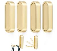 cobmiraln Gold Coat Hooks Foldable Wall Hook - Heavy-Duty Alloy Space-Saving 90° Rotating Design, Wall-Mounted Clothes Hooks for Doors, Bathroom, Kitchen with Mounting Screws (4-Stücke Gold)