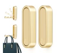 cobmiraln Gold Coat Hooks Foldable Wall Hook - Heavy-Duty Alloy Space-Saving 90° Rotating Design, Wall-Mounted Clothes Hooks for Doors, Bathroom, Kitchen with Mounting Screws (2-Stücke Gold)