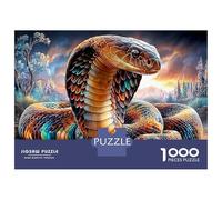Cobra 1000 Pieces Jigsaw Puzzles Bundle Coiled Golden Serpent Classic Jigsaw Puzzles Couple Partners Stress Relief Brain Training Sturdy Cardboard Beautiful Decoration Gift Idea 70x50cm/1000pcs