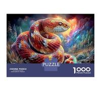 Cobra 1000 Pieces Jigsaw Puzzles Bundle Collectors Ultra Difficult Challenging Recycled Cardboard Best Gift for Coiled Red Serpent Puzzle Lovers 70x50cm/1000pcs