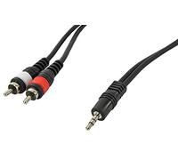 Cobra 3.5mm Stereo 1/4inch 6.35mm Jack To Two Phono RCA Leads 0.2m