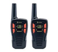 Cobra AM255 Pack of 2 Lightweight Walkie Talkies for Adults, up to 5Km Range, 8 Channels, Power Saving Function, and Includes Rechargeable Batteries - Black