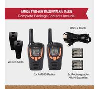 Cobra Walkie Talkies AM655, 8 km Range, 16 Channels, 121 Privacy Codes, Pack of 2, Black