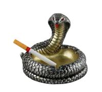 Cobra Ashtray Resin Ashtray in the shape of a snake animal simulated retro Chinese style table top with wind funnel design for sushi restaurant decorative and functional
