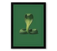 Cobra at Rest Natural Framed Wall Art Print A2 (59.4×42cm) Black, Wall Decor for Living Room, Bedroom, Office & Home, Ready to Hang, Art Gift