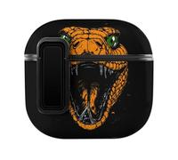 Cobra Bad Snake Head Earphone Case Cover Compatible with AirPods 4 Buckle Black Edge
