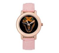 Cobra Bad Snake Head Ladies Watches Easy Read with Leather Strap