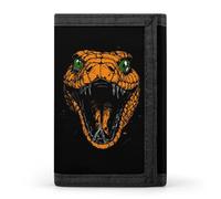 Cobra Bad Snake Head Wallet for Men Slim Minimalist Tri-fold ID Window 9-13 Cards