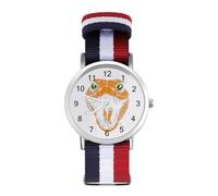 Cobra Bad Snake Head Watches for Mens Womens Analog Quartz Easy to Read Adjustable Nylon Strap